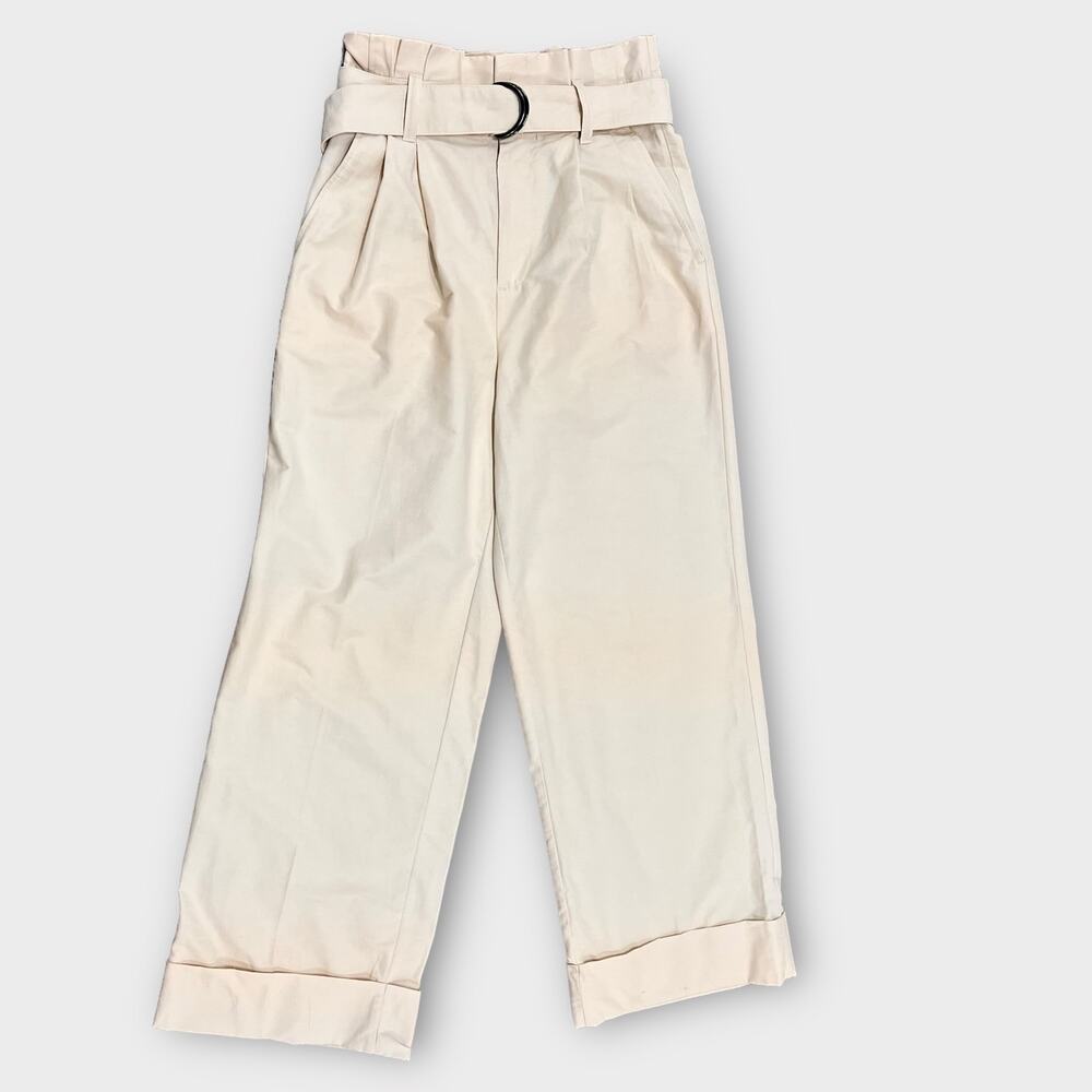 Elegant Cream High-Waisted Pants